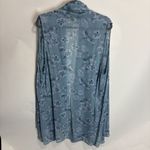 Wintersilks 100% Silk Sleeveless Kimono Topper Vest 2x/3x Light Blue Floral Photo 4