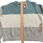 Elegant Women's Striped Crew Neck Sweater Blue Size undefined Photo 2