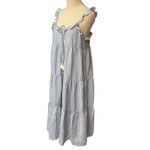 J.Crew NWT Tiered Ruffle Sophie Striped Midi Dress Size S Linen Blend Photo 2