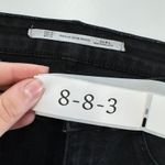 ZARA Jeans Womens 4 Black Skinny Raw Hem Denim Mid Rise Cotton Photo 3