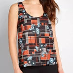 Modcloth At First Sight Womens Sleeveless Blouse Size Medium Art Deco Boho Photo 0