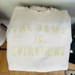 TACKMA THE GAME IS EVERYTHING CREW SWEATSHIRT, OFF WHITE, MEDIUM, UNISEX, NWOT White Photo 4