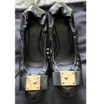 Fendi Patent Logo-Bow Ballerina Pumps Black Size 36.5 Photo 1
