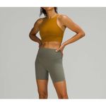 Lululemon  Energy Bra High Neck Long Line Tough Size 6 Gold Spice Mustard Crop Photo 2