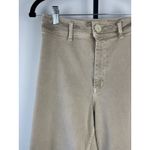 ZARA The Marine Jeans Size 4 Khaki High Rise Wide Leg Cropped Raw Hem Cotton Photo 1