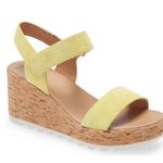 Sorel Wedge Sandals, Platform Yellow Suede Leather Shoes Size 9.5M New w/o Box Photo 1