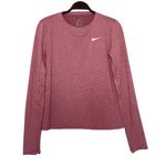 Nike  Dri-Fit Long Sleeve Maroon/Pink Ombré Active Top Thumb Holes Size Medium Photo 0