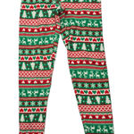 Christmas Holiday Pajama Skinny Thermal Bottoms Pants Multicolor Birdseye S Green Photo 0
