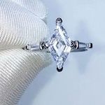 Boutique NEW Women's Marquis Platinum Plated Simulated Diamond Band‎ Ring Size 7 Photo 0