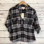 Skies Are Blue Stitch Fix  plaid roll up sleeve button pullover 100% cotton M Photo 0