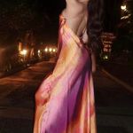 ZARA dress midi tie dye prints straps slip satin wedding party cocktail summer Photo 7