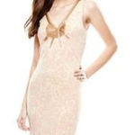 Free People NWT  Starstruck Champagne Corset Bodycon Knit Dress Size S Photo 0