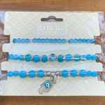 D'Bello Accessories Evil Eye Charm Good Luck Protection Blue Beaded Bracelet NWT Photo 0