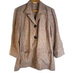 Austin Reed Light Brown 100% Linen Tunic Boyfriend Jacket Lightweight Size 10 Photo 0