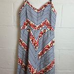 Fossil  Woman’s Casual Summer Floral Striped Mini Dress Spaghetti Straps Sz Small Photo 0