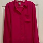 Chico's Chico’s Long Sleeve Button Up Chiffon Hot Pink Office Size 0 US 4/6 Small Photo 0