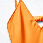 ZARA dress maxi midi hot orange satin effect wedding party cocktail Photo 11