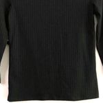 Crave fame New Striped Rib Knit Top 3/4 Sleeve Crewneck Tee Black Multi Juniors Photo 8
