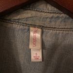 Tie dye jean button down denim shirt shirt Blue Photo 5