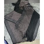 Sapphire Black Metallic Fringe Soft Poncho Cape Sweater – One Size Size 0 Photo 4