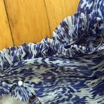 Isabel Marant  Étoile blue white silk chiffon dress silk ruffle shoulder 0 Photo 4