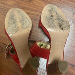 Coach  Made‎ in Italy Sandals Platform Heels Patent Leather Red Size 9 Orig.$149 Photo 4
