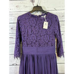 Women's Dainty Jewells Purple Lace Long Sleeve Modest Dress M Size M Photo 2