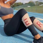 Ren Active Revolve X Size M Leggings Black Cream Red High Rise Logo Full Length Photo 1