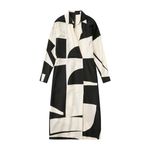 CLOSED Viscose and Silk Shirt Collar Faux Wrap Graphical‎ Midi Size S NWT $655 Black Photo 1