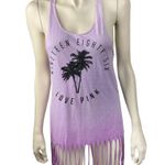 PINK - Victoria's Secret Victorias Secret PINK Lavender Fringed‎ Hem Cut Tank Photo 0