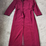 Kasper  Wine Red Button Down Long Sleeve Dress SIZE 10 Photo 0