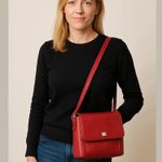 Liz Claiborne Women's Red Leather Crossbody Bag Photo 0