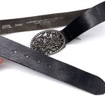 Esprit Genuine Leather Belt Floral Belt Buckle Black Silver 80CM Photo 8