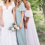 Show Me Your Mumu  faye flutter maxi dress Deep V open back sage crisp size small Photo 10