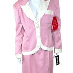 Vintage Rafael Womens Dusty Pink Ivory 2 Piece Blazer Pencil Skirt Set 14 NWT Photo 0