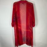 Pink Sheer Swim Coverup Caftan Art To Wear Boho Glam Sz Medium Red Photo 5