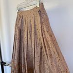 Vintage Floral Prairie Midi Skirt Fall Pleated Neutral Beige Teacher Size 10 Tan Photo 5