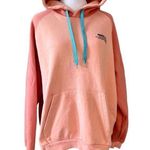 Guess Heavyweight Hooded Sweatshirt Hoodie Unisex Retails $118 Peach Colorblock Photo 0