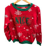 To Be Jolly Naughty/Nice sequin Christmas sweater women's size XL Red Photo 0