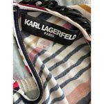 Karl Lagerfeld Diagonal Multicolor Stripe Tank Dress Plastic Chain Collar 12 Photo 2