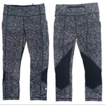 Lululemon  Pace Rival Crop 22" Leggings B&W Gym Yoga Running Workout Size 4 Photo 1