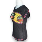 Pandora Vintage Knit Sweater Tee Black Yellow Southwest Aztec Native Printed Photo 2