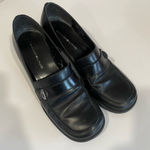 Bandolino  Women's 7.5 M Vintage Y2K Black Leather Buckle Square Toe Pumps Heels Photo 0