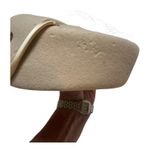 Original Roberta Bernays Pillbox Hat Vintage‎ Wool Rhinestone Beaded Tan Photo 4