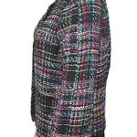 Talbots dark red pink black greens and blue Tweed jacket with pockets Size 4 EUC Photo 5