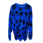 Vintage Poochi Canine Couture Inc. Blue Black Pawprint Pullover Sweater Medium Photo 6