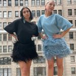 Cynthia Rowley NWT Silk Ostrich Feather Skirt in Black Size XS Photo 3