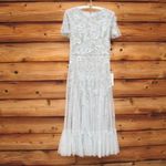 Mac Duggal 9212 Womens Blue Embellished High Neck Cap Sleeve A Line Dress Photo 5