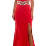 Speechless  Rhinestone Trim Cutout Mermaid Gown In Red. Size 3. NWOT Photo 0