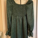 Missguided Green Satin Long Sleeve Dress Photo 3